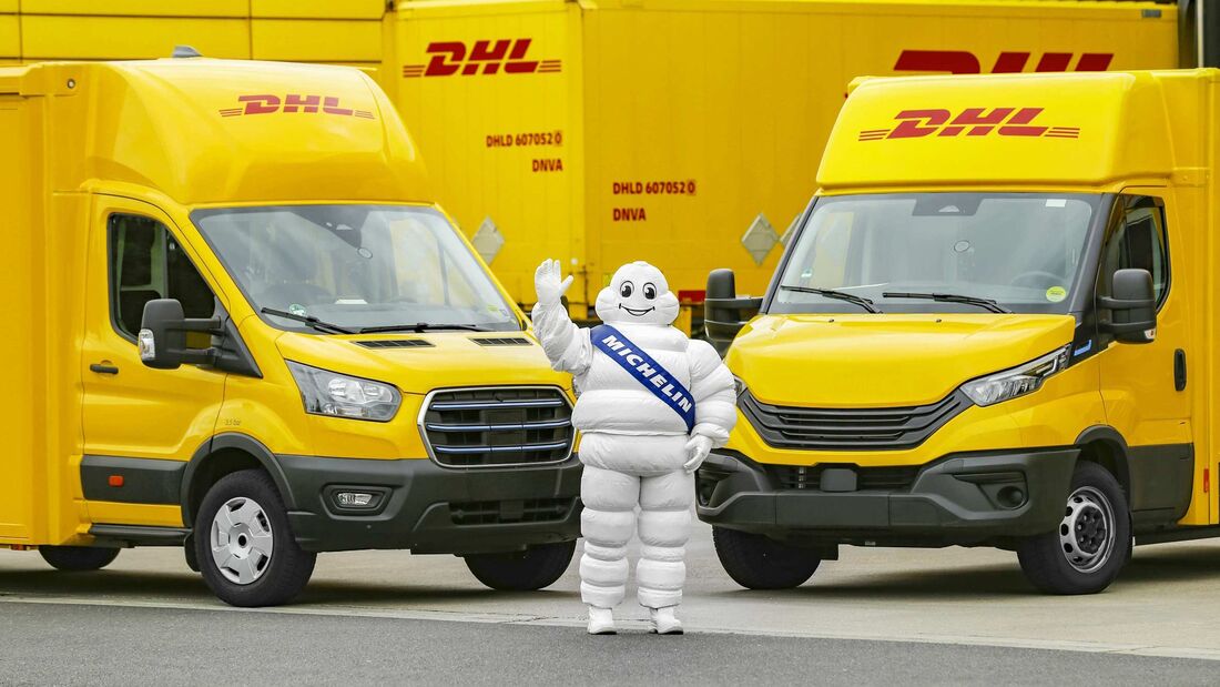 11.000 neue Elektro-Zustellfahrzeuge kommen hinzu: Michelin übernimmt für DHL das Reifenmanagement von rund 45.000 Fahrzeugen. Allein 70.000 Reifenwechsel fallen jährlich an.