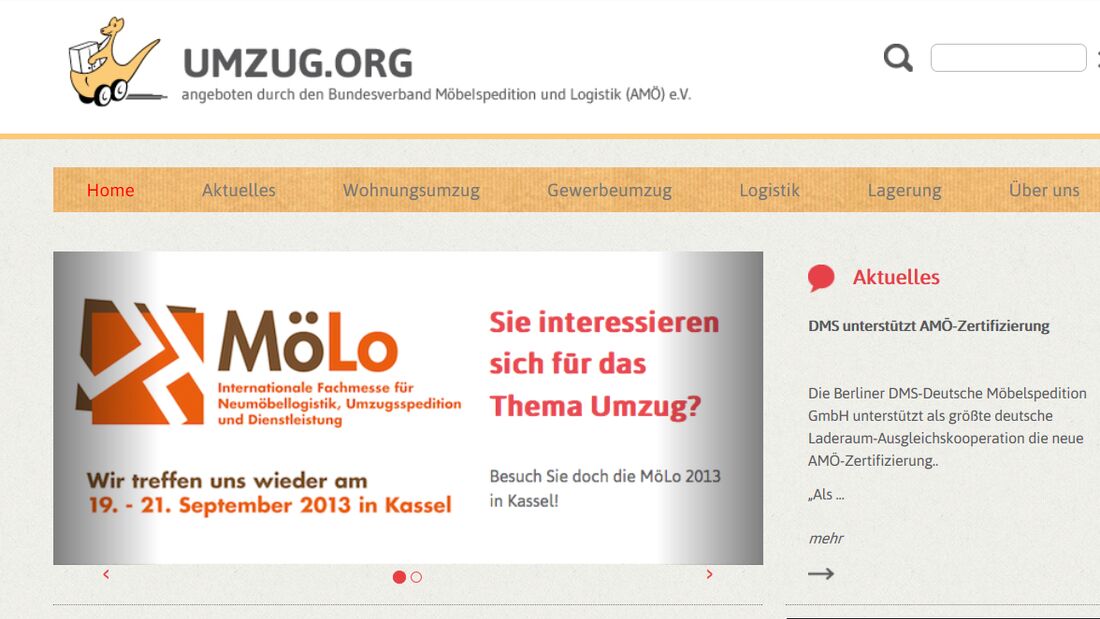 AMÖ Screenshot www.umzug.org