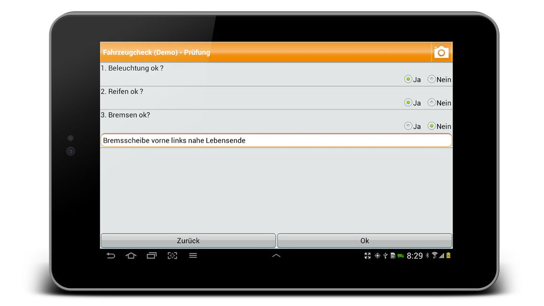 Abfahrtskontrolle mit der Spedion App