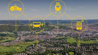 Aerial View over Reutlingen Swabian Alb Germany