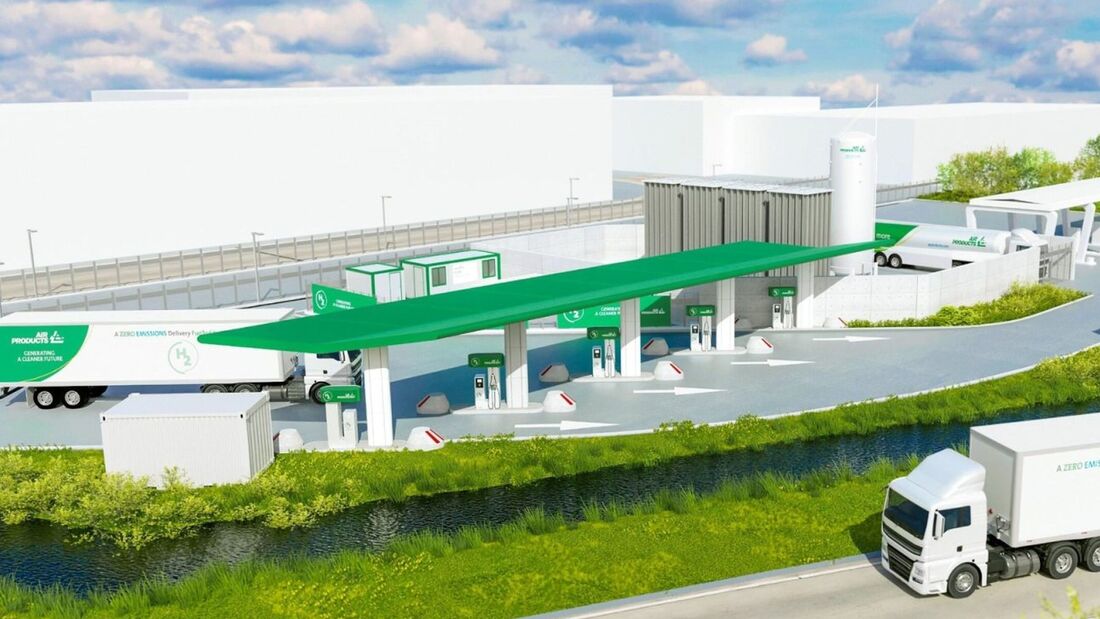 Air Products plant europäisches H2-Tankstellennetz.