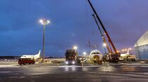 Airbus Transport Paule A320 Schwertransport FF 4/2019 Spezialtransport Konvoi Autobahn