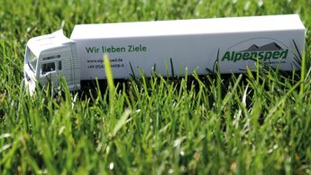 Alpensped, Wiese, Lkw, grüne Logistik