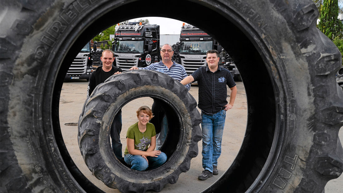 Altreifenlogistik mit Traumlastern, Reifen, Scania
