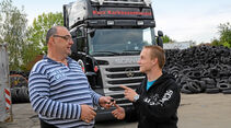 Altreifenlogistik mit Traumlastern, Scania, Reifen