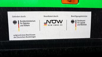 Aufkleber zur KsNI-Förderung KsNI der bundeseigen NOW GmbH.