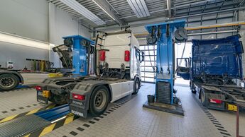 Aufnahme aus der Scania-Werkstatt in Mannheim.