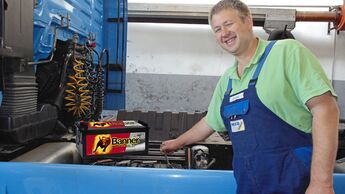 Banner-Batterien am Lkw