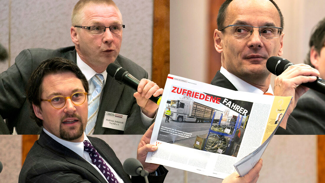 Berufskraftfahrer, Ausbildung, Staatssekretär Dr. Scheuer, Dekra-Vorstand Mannsperger, Pro Lkw-Chef Jedamzik