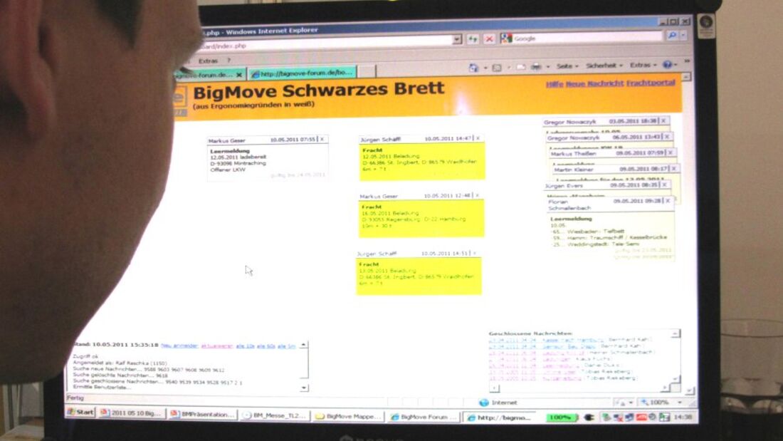 Bigmove, Timocom, Frachtportal, schwarzes Brett