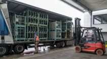 Bilder des Framo-E-Lkw bei der Scherm-Gruppe im Auftrag von BMW