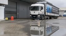 Bilder des Framo-E-Lkw bei der Scherm-Gruppe im Auftrag von BMW