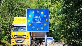 Binnenhandel in der EU: Lkw an der deutsch-französischen Grenze