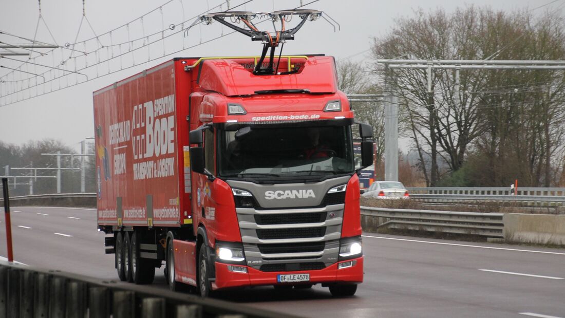 Bode, oberleitung, lkw