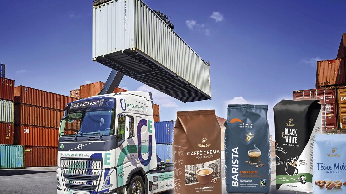 Container, KV, Kaffee, Tchibo, E-Lkw, Contargo