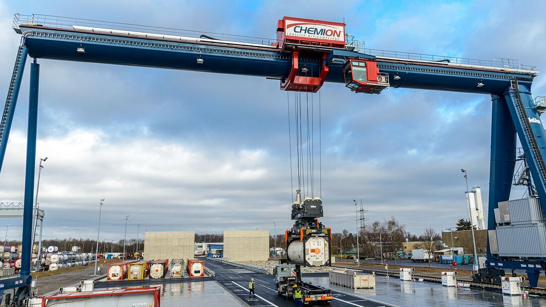 Containerterminal von Chemion im Chempark Dormagen