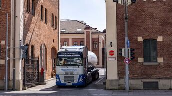 Der E-Lkw Volvo FM Electric im Einsatz bei Augustiner-Bräu