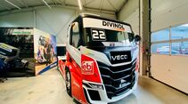 Der Race-Truck von Lukas Hahn steht wenige Wochen vor dem Saisonstart der Truck-Racing-Europameisterschaft in der Werkstatt von Hahn Racing in Altensteig.
