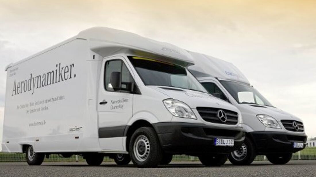 Der Sprinter fährt mit Spier Aerobox vor