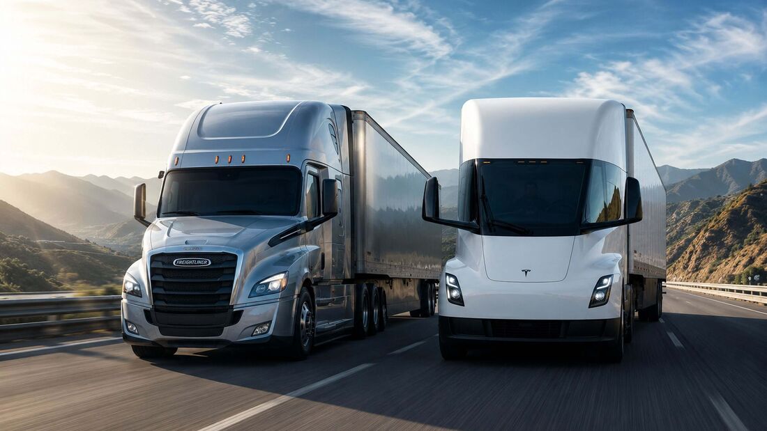 Der Tesla Semi tritt in Nordamerika gegen den Freightliner eCascadia an