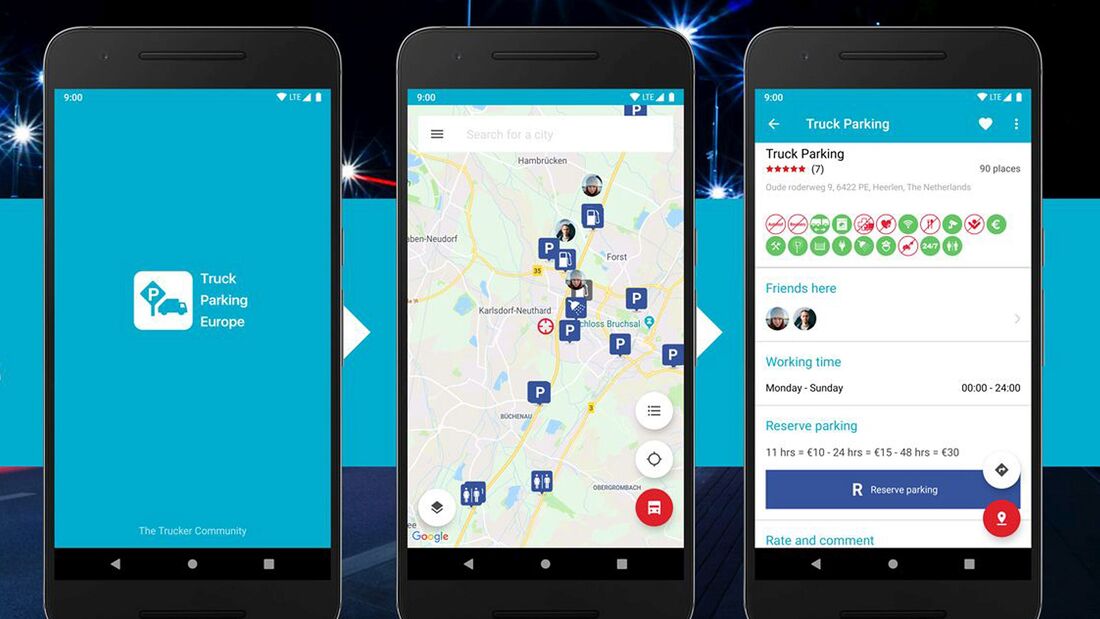 Die App Truck Parking Europe gibt's für Android und iOS.