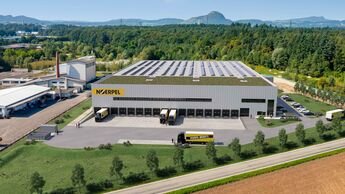 Die Noerpel-Gruppe baut eine neue Logistikanlage am Stadtrand von Singen am Hohentwiel, wenige Kilometer westlich des Bodensees.
