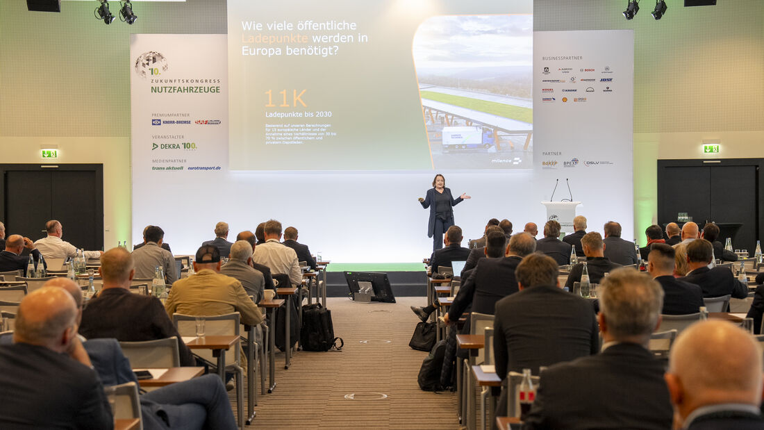 Die Referenten der Session A1 auf dem Zukunftskongress berichten über die Zukunft des batterieelektrischen Lkw.