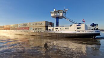 Die Rhenus Group hat das Binnenfrachtschiff "Mannheim" mit insgesamt fünf Paccar MX-13-Motoren vom niederländischen Lkw-Hersteller DAF ausgestattet.