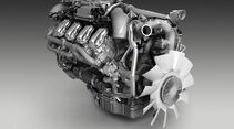 Die V8-Motoren für Euro 6 arbeiten mit wassergekühlter Abgasrückführung.