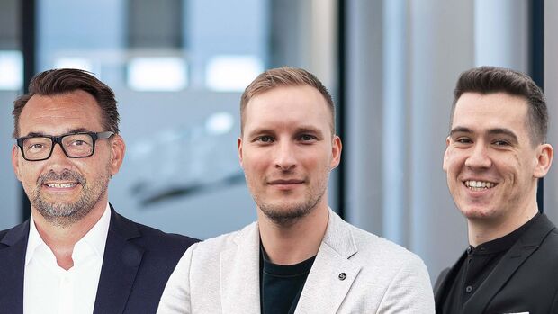 Die beiden Geschäftsführer Andreas Janetzko (links) und Max Sommershof (Mitte) sowie Felix Kaiser, Leiter Operatives Geschäft (rechts) bei L.I.T. Speed