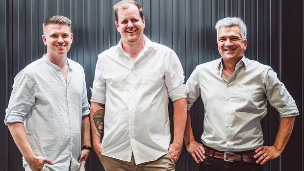 Die drei Gründer Jochen Dolderer (CFO), Philipp Schreiber (CEO) und Oliver Grünberg (CTO) (von links).