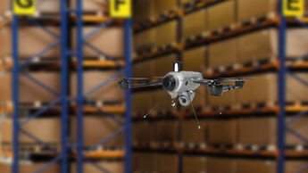 Drohne von Delta Drone beim Logistikdienstleister Geodis.