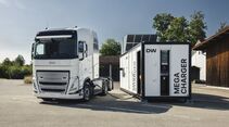 E-LKW lädt erstmals mit über 1,1 Megawatt Leistung