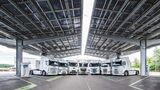 E-Lkw verschiedener Truck-Hersteller bei Hugelshofer Logistik