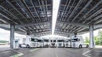E-Lkw verschiedener Truck-Hersteller bei Hugelshofer Logistik
