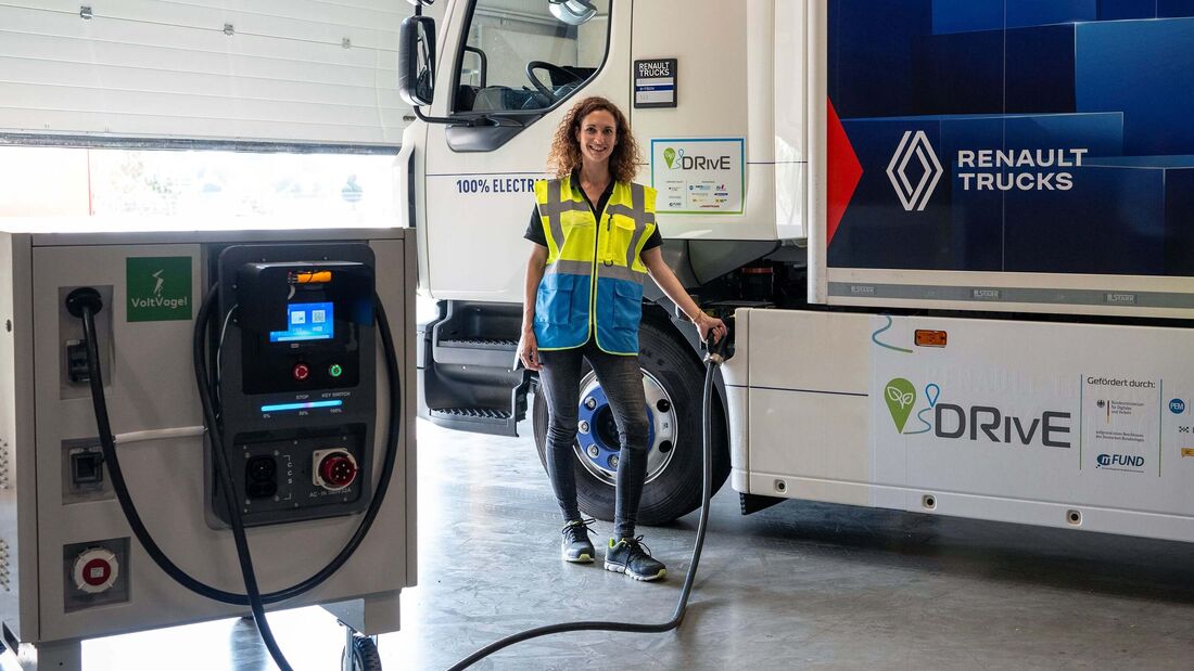 E-Lkw von Renault Trucks im Einsatz beim „DRivE“-Projekt.