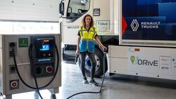 E-Lkw von Renault Trucks im Einsatz beim „DRivE“-Projekt.