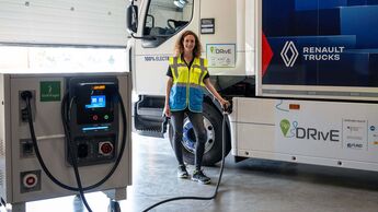 E-Lkw von Renault Trucks im Einsatz beim „DRivE“-Projekt.