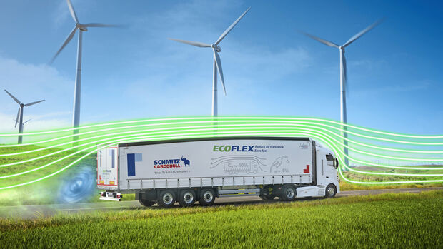 EcoGeneration Sattelauflieger Curtainsider Aerodynamik Trailer, Windräder, Umwelt, CO2, grüne Logistik, EcoFlex