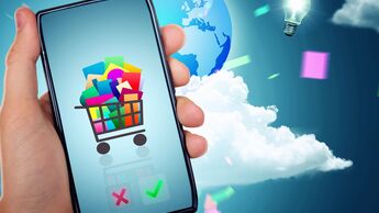 Einkauf, Online. E-Commerce