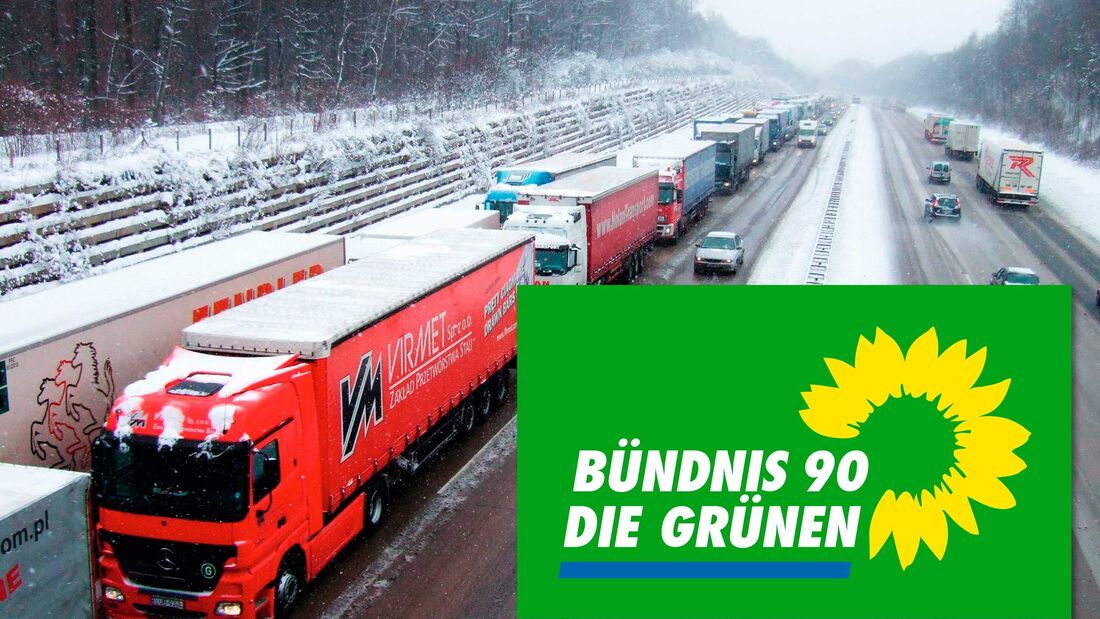 Eis, Eisplatten, Autobahn, Grüne, Grüne/Bündnis90