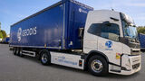 Elektro-Lkw von Volvo Trucks im Einsatz für den französischen Transport- und Logistikkonzern Geodis.
