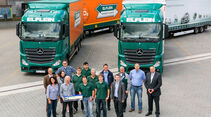Elflein Spedition, Lang Lkw, Gruppenbild, Mercedes