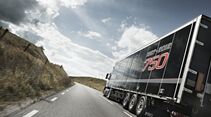 Entgegenkommende Scania-LKW