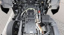 Fahrbericht Mercedes Actros 1863 MB FB Kern schwarz silber Motor Motorenkurve technische Daten Fahrerhaus Getränkehalter Führerhaus Kabine Kasten 