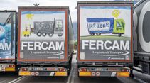 Fercam Trucks mit Kinderzeichnungen