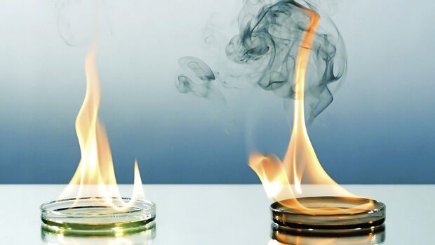 Flammen HVO und Diesel
