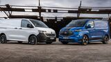Gegenüberstellung des VW Transporter T7 und des aktuellen Ford Transit Custom.