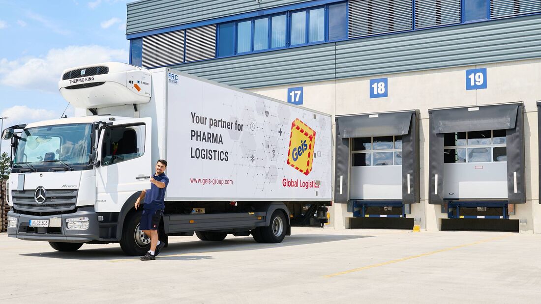 Geis-Lkw in der Pharmalogistik