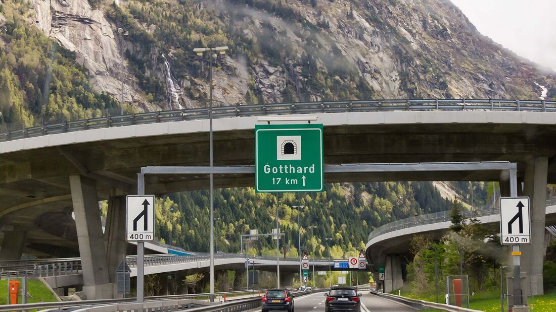 Gotthard-Straßentunnel in der Schweiz